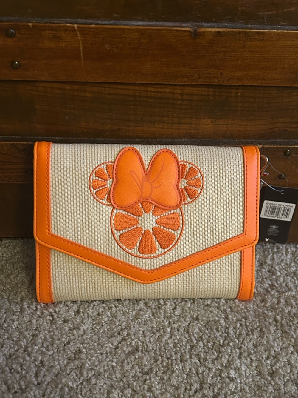 Disney Minnie Mouse Orange Citrus Crossbody Clutch Purse - NWT